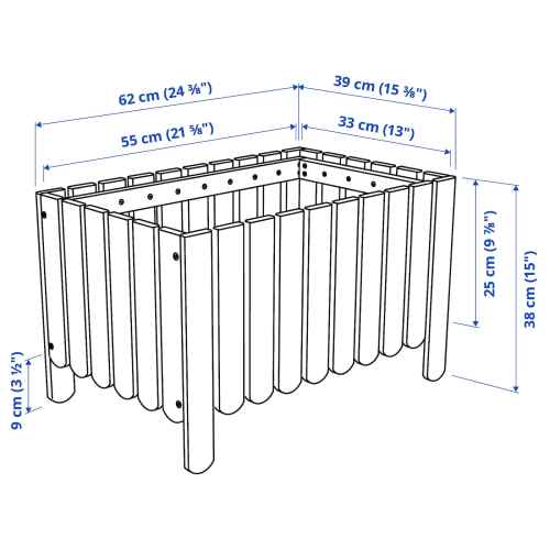 IKEA ASKHOLMEN Flower Box, 62x39x38cm, Light Brown Stained