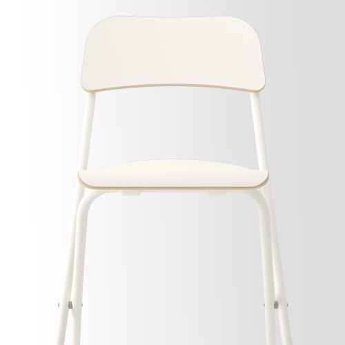 IKEA FRANKLIN Bar stool with backrest, Foldable  63cm White