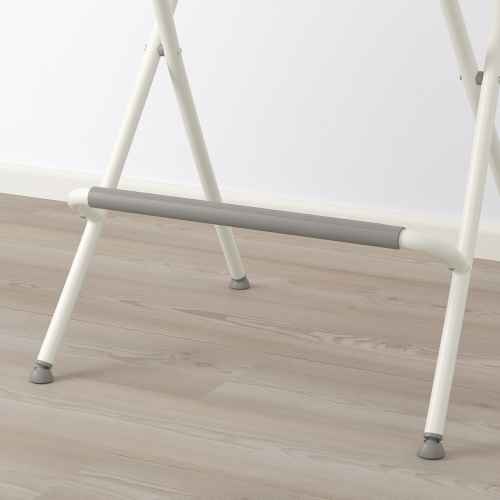 IKEA FRANKLIN Bar stool with backrest, Foldable  63cm White