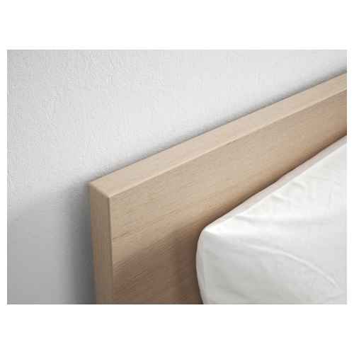 IKEA MALM Super King Bed With 4 Storage Boxes, High, White Stained Oak Veneer & Luroy