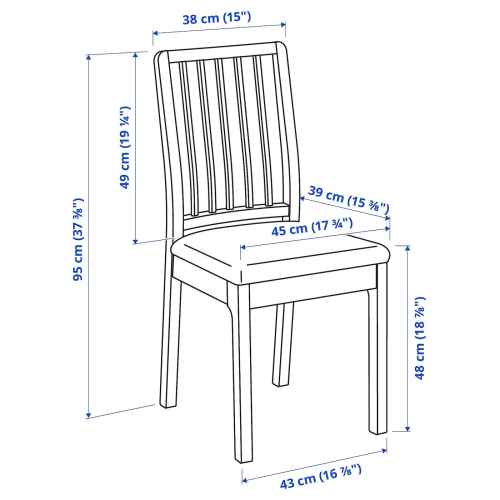 IKEA EKEDALEN Chair, dark brown, Orrsta light grey