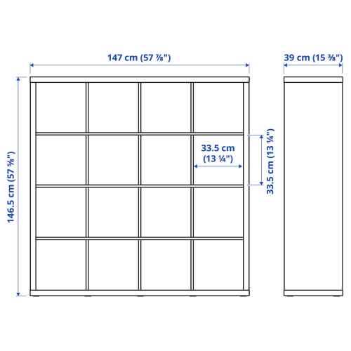 IKEA KALLAX Shelving Unit with 4 Inserts 147x147cm, White