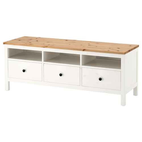 IKEA HEMNES TV bench 148x47CM White Stain, Light Brown