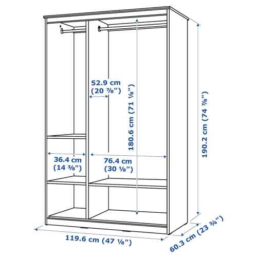 IKEA SONGESAND Wardrobe 120x60x191CM White