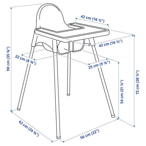 IKEA ANTILOP Highchair with Tray 56x62x90cm, White