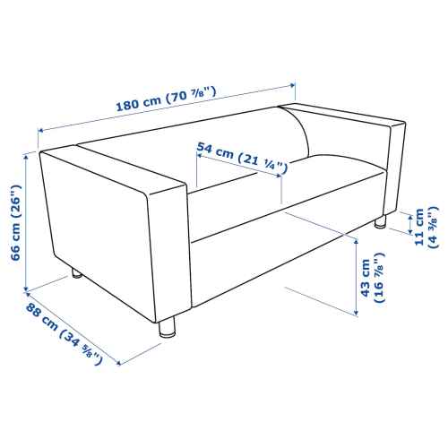 IKEA KLIPPAN Two-seat sofa, Vissle grey