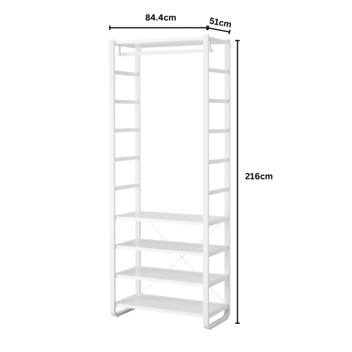 IKEA ELVARLI Wardrobe combination, white, 84x51x216 cm