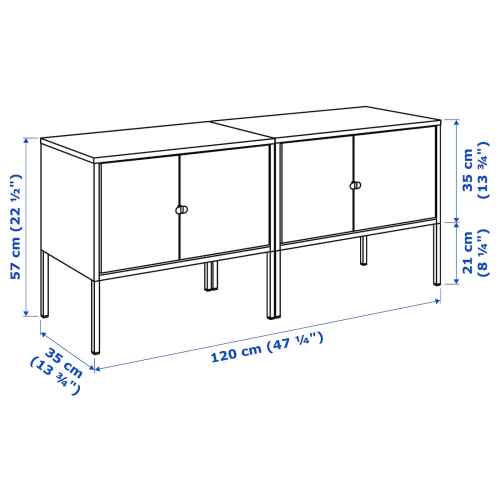 IKEA LIXHULT Cabinet Combination 120x35x57cm, Grey