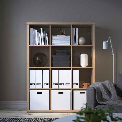 IKEA KALLAX Shelving unit 112x147cm White stained oak effect