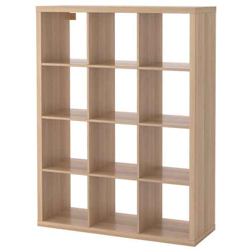 IKEA KALLAX Shelving Unit 112x147cm, White Stained Oak Effect