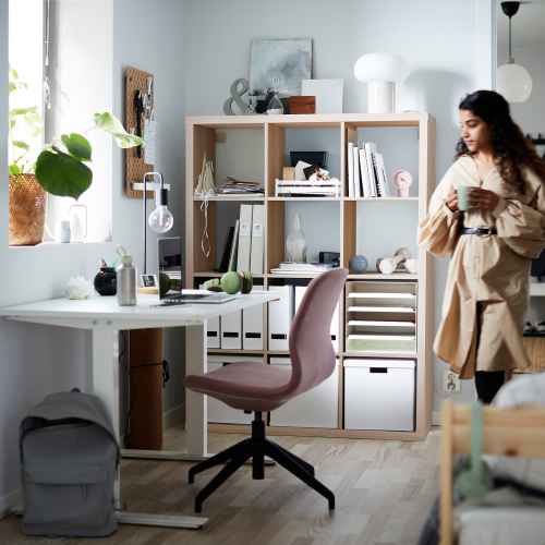 IKEA KALLAX Shelving unit 112x147cm White stained oak effect