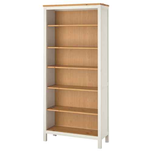 IKEA HEMNES Bookcase 90x198cm, White Stain, Light Brown