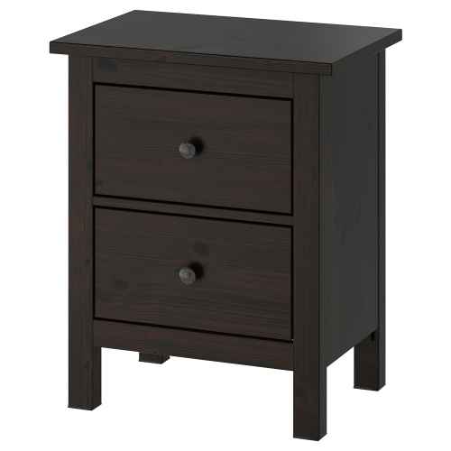 IKEA HEMNES Chest of 2 drawers 54x66cm Black-brown