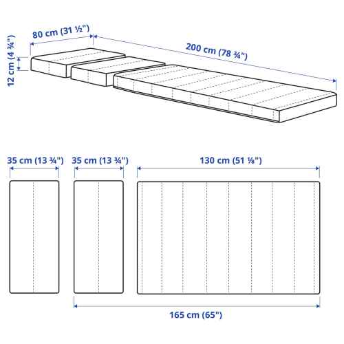 IKEA INNERLIG Sprung Mattress for Extendable Bed 80x200cm