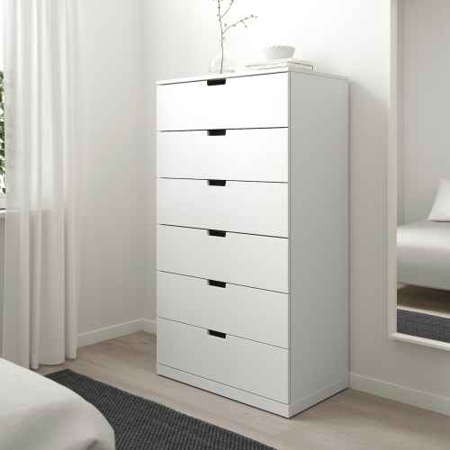 IKEA NORDLI Chest of 6 drawers 80x145cm White