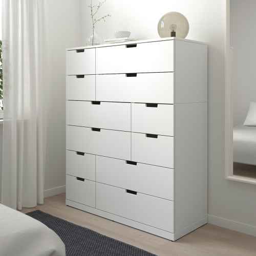 (Nordli Part)IKEA NORDLI Chest of 12 drawers, white 120x145 cm