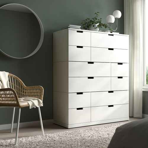 (Nordli Part)IKEA NORDLI Chest of 12 drawers, white 120x145 cm