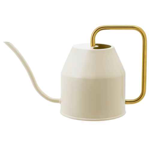 IKEA VATTENKRASSE Watering Can, Ivory, Gold-Colour 0.9L