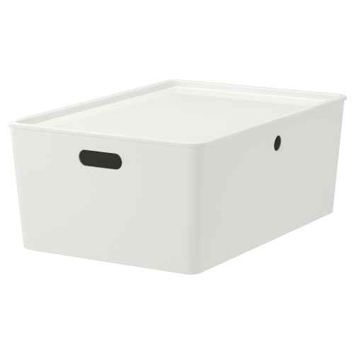 IKEA KUGGIS Box with lid 37x54x21cm White(stackable)