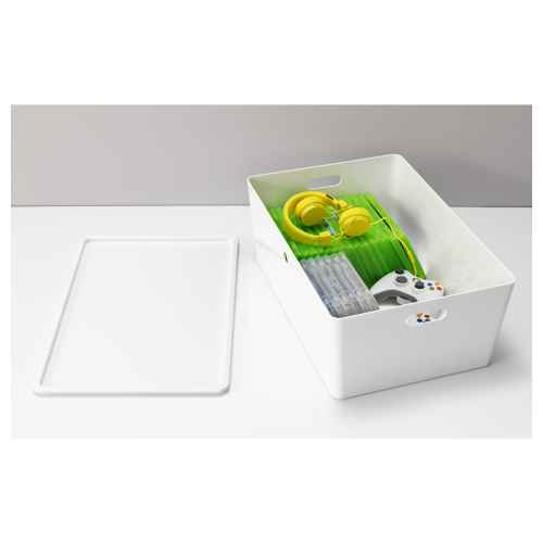 IKEA KUGGIS Box with lid 37x54x21cm White