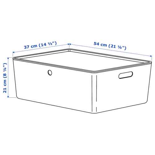 IKEA KUGGIS Box with lid 37x54x21cm White(stackable)