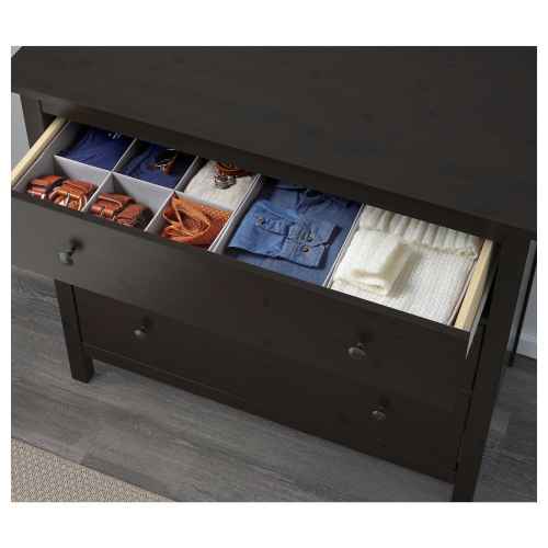 IKEA HEMNES Chest of 3 Drawers 108x96CM Black-Brown