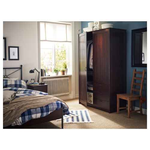 IKEA MUSKEN Wardrobe with 2 Doors & 3 Drawers 124x60x201cm Brown