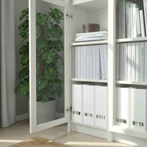 IKEA BILLY/OXBERG Bookcase with Glass-doors 120x30x202cm, White