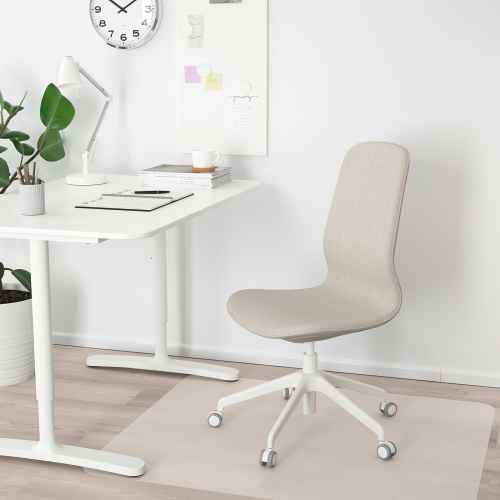 IKEA LANGFJALL Office Chair, Gunnared Beige, White