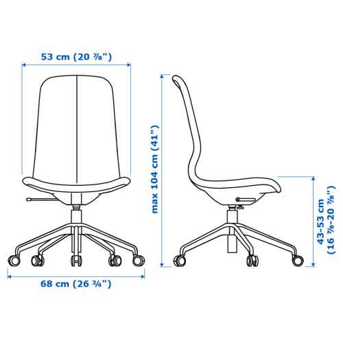 IKEA LANGFJALL Office Chair, Gunnared Beige, White