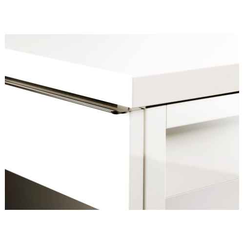 IKEA BESTA BURS Desk, High-Gloss White 120x40CM