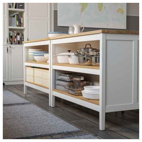 IKEA TORNVIKEN Kitchen island 126x77CM Off-white, Oak