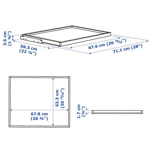 (Pax Part)IKEA KOMPLEMENT Pull-out Tray 75x58CM White Stained Oak Effect