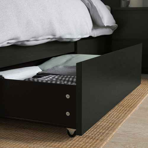 IKEA MALM Bed storage box, for high bed Frame 200cm/ 2 pack, Black-brown