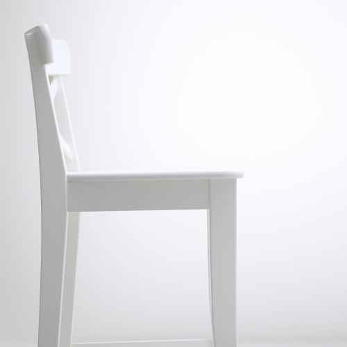 IKEA INGOLF Bar Stool W Backrest 63CM WHITE