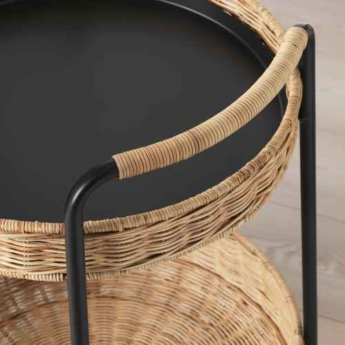 IKEA Trolley Table With Storage RATTAN ANTHRACITE