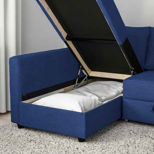 IKEA FRIHETEN Corner Sofa-Bed With Storage SKIFTEBO BLUE