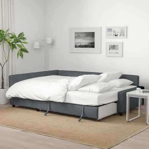 IKEA FRIHETEN Corner sofa-bed with storage, Hyllie Dark Grey