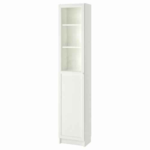 IKEA BILLY / OXBERG Bookcase With Panel/Glass Door, 40x30x202CM, White