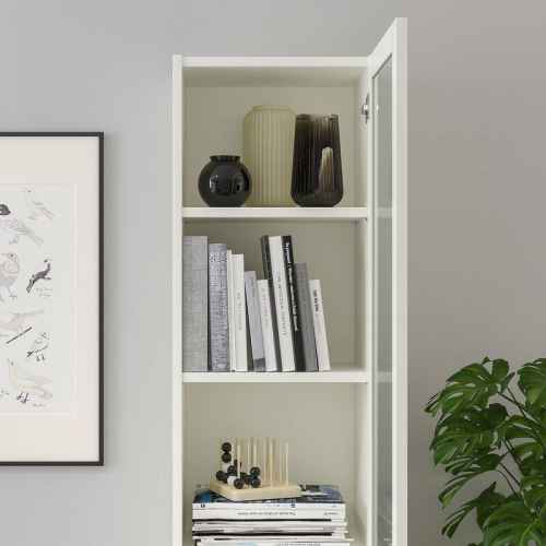 IKEA BILLY / OXBERG Bookcase With Panel/Glass Door, 40x30x202CM, White