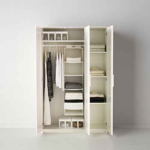 IKEA BRIMNES Wardrobe with 3 Doors 117x190cm, White