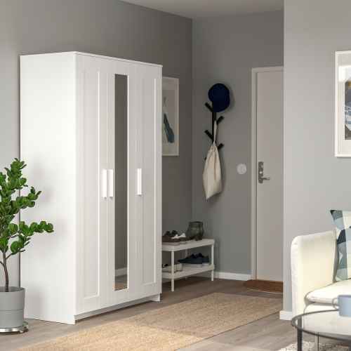 IKEA BRIMNES Wardrobe With 3 Doors 117x190CM WHITE