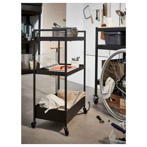 IKEA NISSAFORS Trolley 50.5x30x83cm, Black