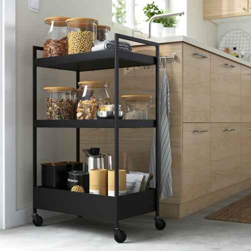 IKEA NISSAFORS Trolley 50.5x30x83CM BLACK