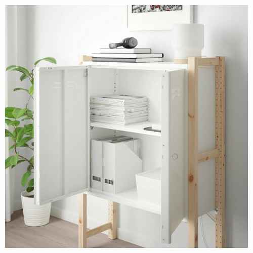 IKEA IVAR Cabinet With Doors 89x30x124CM PINE WHITE