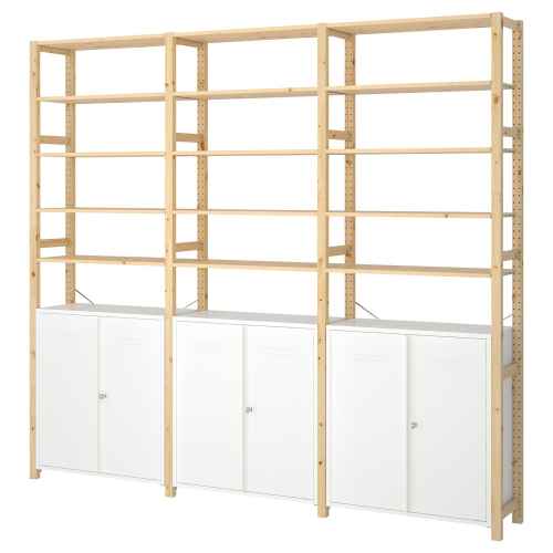 IKEA IVAR 3 Sections/Cabinet/Shelves 259x30x226CM PINEWHITE