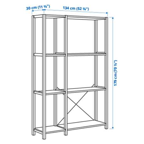 (Ivar Part)IKEA IVAR 2 Sections/Shelves 134x30x179CM PINE