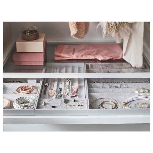 IKEA KOMPLEMENT Insert For Jewellery 25x53x5CM Light Grey