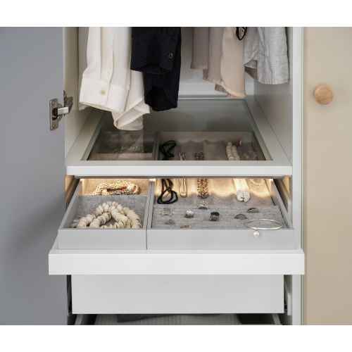 IKEA KOMPLEMENT Insert With 4 Compartments 15x53x5CM Light Grey