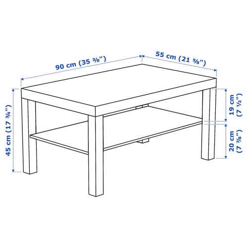 IKEA LACK Coffee Table 90x55CM White Stained Oak Effect